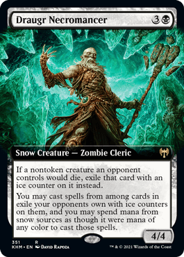 [351]【EN】【FOIL】■拡張アート■ドローガーの屍術師/Draugr Necromancer【KHM】[R][黒]
