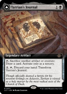 [371]【EN】【FOIL】■拡張アート■タリアンの日誌/Tarrian's Journal【LCI】[R][黒]