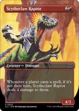 [323]【EN】【FOIL】■ボーダーレス■鎌爪の猛竜/Scytheclaw Raptor【LCI】[U][赤]