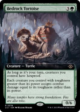 [378]【EN】【FOIL】■拡張アート■床岩の亀/Bedrock Tortoise【LCI】[R][緑]