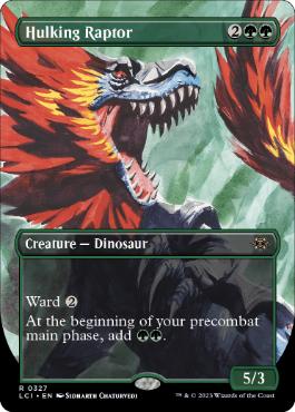 [327]【EN】【FOIL】■ボーダーレス■巨体の猛竜/Hulking Raptor【LCI】[R][緑]