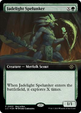 [403]【EN】【FOIL】■PROMO■翡翠光の洞窟探検家/Jadelight Spelunker【LCI】[R][緑]
