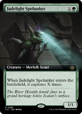 [382]【EN】【FOIL】■拡張アート■翡翠光の洞窟探検家/Jadelight Spelunker【LCI】[R][緑]