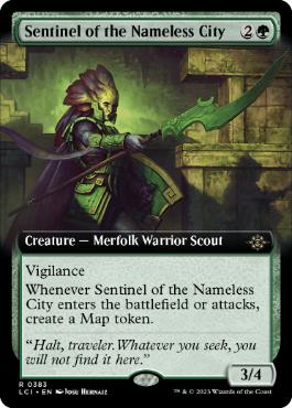 [383]【EN】【FOIL】■拡張アート■名もなき都市の歩哨/Sentinel of the Nameless City【LCI】[R][緑]