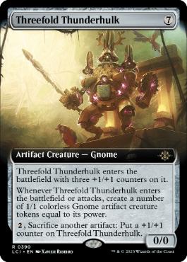 [390]【EN】【FOIL】■拡張アート■三重の稲妻巨人/Threefold Thunderhulk【LCI】[R][茶]