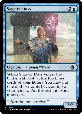 [073]【EN】【FOIL】日々の賢者/Sage of Days【LCI】[C][青]