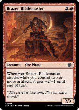[136]【EN】【FOIL】鉄面連合の刃使い/Brazen Blademaster【LCI】[C][赤]