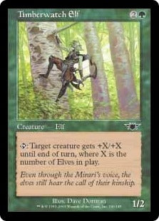 [140]【EN】【FOIL】森林守りのエルフ/Timberwatch Elf【LGN】[C][緑]