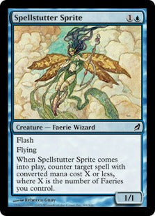 [089]【EN】【FOIL】呪文づまりのスプライト/Spellstutter Sprite【LRW】[C][青]