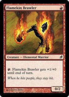 [166]【EN】炎族の喧嘩屋/Flamekin Brawler【LRW】[C][赤]