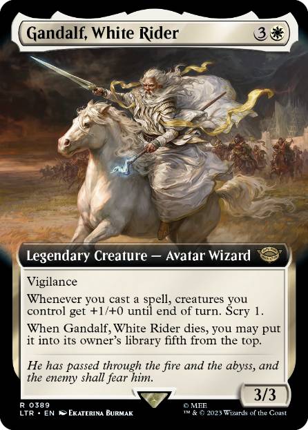[389]【EN】■拡張アート■白の乗り手、ガンダルフ/Gandalf, White Rider【LTR】[R][白]