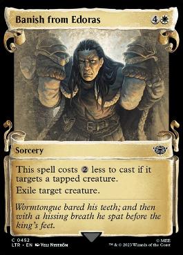 [452]【EN】【銀幕FOIL】■ショーケース■エドラスからの追放/Banish from Edoras【LTR】[C][白]