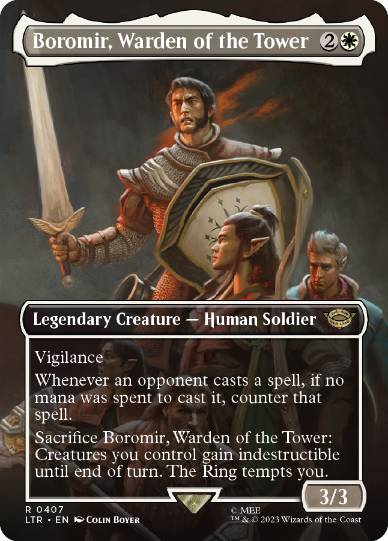 [407]【EN】【FOIL】■ボーダーレス■塔の長官、ボロミア/Boromir, Warden of the Tower【LTR】[R][白]