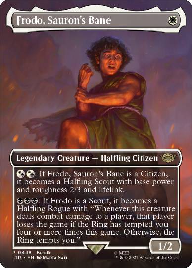 [448]【EN】【FOIL】■ボーダーレス■サウロンの破滅、フロド/Frodo, Sauron's Bane【LTR】[R][白]