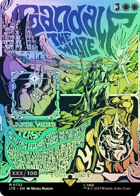 [732]【EN】【ダブルレインボウFOIL】■ボーダーレス■白のガンダルフ/Gandalf the White【LTR】[M][白]