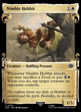 [474]【EN】【銀幕FOIL】■ショーケース■すばしこいホビット/Nimble Hobbit【LTR】[C][白]