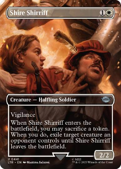 [441]【EN】【FOIL】■ボーダーレス■ホビット庄の庄察/Shire Shirriff【LTR】[U][白]