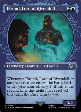 [799]【EN】【サージFOIL】■ショーケース■裂け谷の王、エルロンド/Elrond, Lord of Rivendell【LTR】[U][青]
