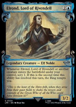 [500]【EN】【銀幕FOIL】■ショーケース■裂け谷の王、エルロンド/Elrond, Lord of Rivendell【LTR】[U][青]
