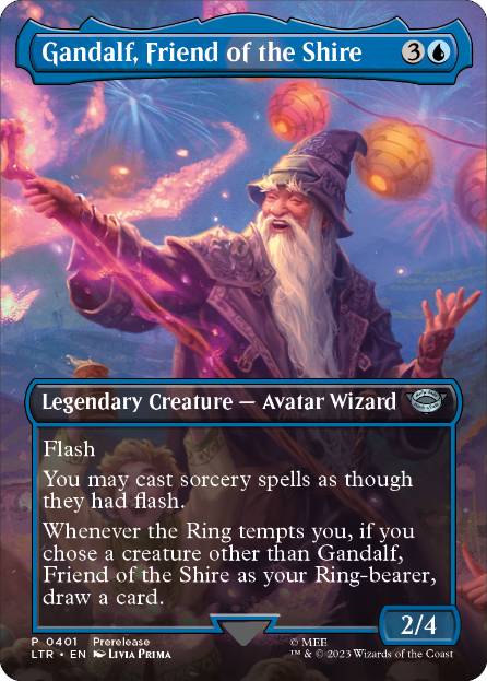 [308]【EN】【FOIL】■ショーケース■ホビット庄の友、ガンダルフ/Gandalf, Friend of the Shire【LTR】[U][青]
