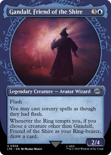 [401]【EN】【FOIL】■ボーダーレス■ホビット庄の友、ガンダルフ/Gandalf, Friend of the Shire【LTR】[U][青]