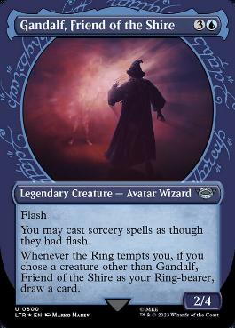 [800]【EN】【サージFOIL】■ショーケース■ホビット庄の友、ガンダルフ/Gandalf, Friend of the Shire【LTR】[U][青]