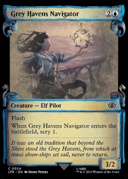 [504]【EN】【銀幕FOIL】■ショーケース■灰色港の航海士/Grey Havens Navigator【LTR】[C][青]