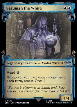 [518]【EN】【銀幕FOIL】■ショーケース■白のサルマン/Saruman the White【LTR】[U][青]