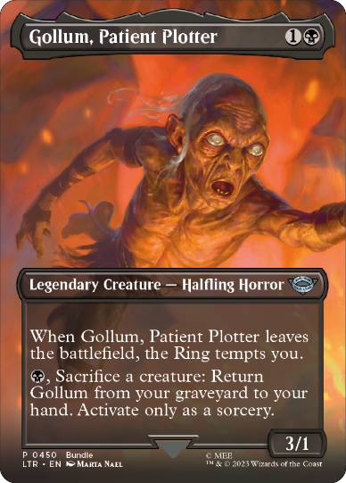 [450]【EN】【FOIL】■ボーダーレス■忍耐強く企む者、ゴラム/Gollum, Patient Plotter【LTR】[U][黒]