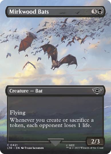 [421]【EN】【FOIL】■ボーダーレス■闇の森のコウモリ/Mirkwood Bats【LTR】[C][黒]