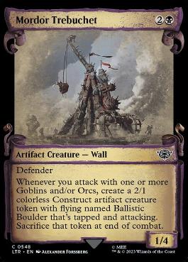 [548]【EN】【銀幕FOIL】■ショーケース■モルドールの投石機/Mordor Trebuchet【LTR】[C][黒]