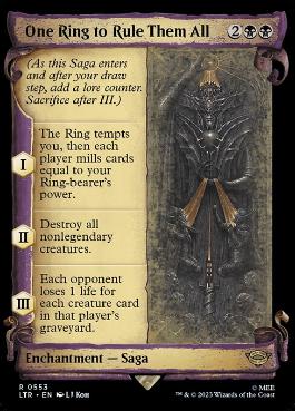 [553]【EN】【銀幕FOIL】■ショーケース■一つの指輪は、すべてを統べ/One Ring to Rule Them All【LTR】[R][黒]