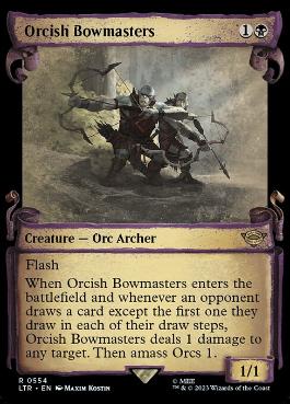 [554]【EN】【銀幕FOIL】■ショーケース■オークの弓使い/Orcish Bowmasters【LTR】[R][黒]