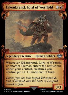 [574]【EN】【銀幕FOIL】■ショーケース■ウェストフォルドの領主、エルケンブランド/Erkenbrand, Lord of Westfold【LTR】[U][赤]
