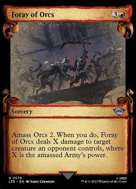 [579]【EN】【銀幕FOIL】■ショーケース■オークの急襲/Foray of Orcs【LTR】[U][赤]