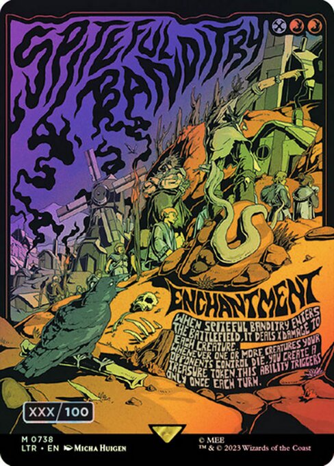 [738]【EN】【ダブルレインボウFOIL】■ボーダーレス■悪辣な略奪/Spiteful Banditry【LTR】[M][赤]