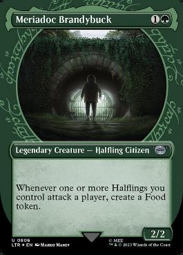 [806]【EN】【サージFOIL】■ショーケース■メリアドク・ブランディバック/Meriadoc Brandybuck【LTR】[U][緑]