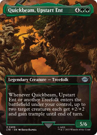 [419]【EN】【FOIL】■ボーダーレス■性急なエント、せっかち/Quickbeam, Upstart Ent【LTR】[U][緑]