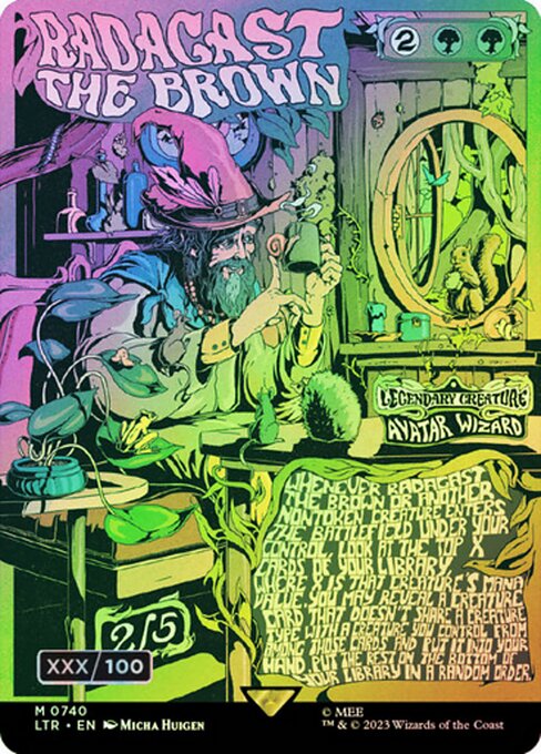 [740]【EN】【ダブルレインボウFOIL】■ボーダーレス■茶色のラダガスト/Radagast the Brown【LTR】[M][緑]