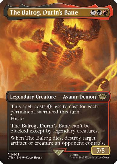 [405]【EN】【FOIL】■ボーダーレス■ドゥリンの禍、バルログ/The Balrog, Durin's Bane【LTR】[R][多色]
