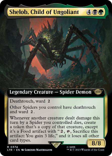 [374]【EN】【FOIL】■拡張アート■ウンゴリアントの末裔、シェロブ/Shelob, Child of Ungoliant【LTR】[R][多色]