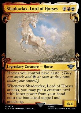 [678]【EN】【銀幕FOIL】■ショーケース■馬の王者、飛蔭/Shadowfax, Lord of Horses【LTR】[U][多色]