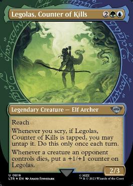 [816]【EN】【サージFOIL】■ショーケース■打破数を競う者、レゴラス/Legolas, Counter of Kills【LTR】[U][多色]