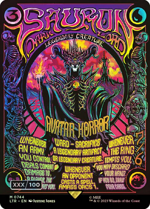 [744]【EN】【ダブルレインボウFOIL】■ボーダーレス■冥王、サウロン/Sauron, the Dark Lord【LTR】[M][多色]