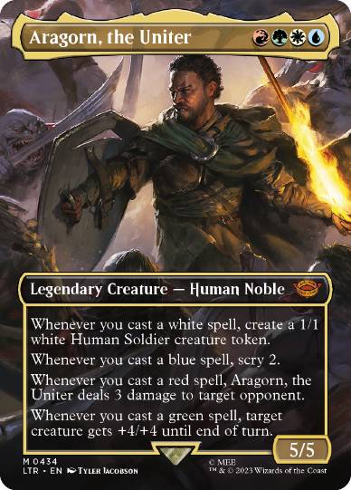 [434]【EN】【FOIL】■ボーダーレス■統一王、アラゴルン/Aragorn, the Uniter【LTR】[M][多色]