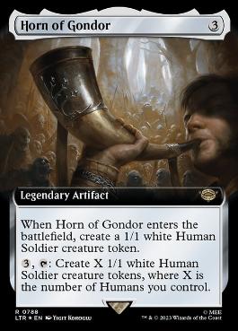 [788]【EN】【サージFOIL】■拡張アート■ゴンドールの角笛/Horn of Gondor【LTR】[R][茶]