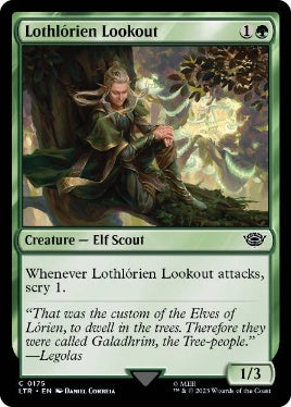 [175]【EN】【FOIL】ロスロリアンの見張り番/Lothlórien Lookout【LTR】[C][緑]
