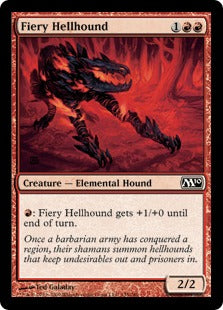 [135]【EN】【FOIL】焦熱のヘルハウンド/Fiery Hellhound【M10】[C][赤]
