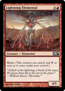 [147]【EN】【FOIL】稲妻の精霊/Lightning Elemental【M10】[C][赤]