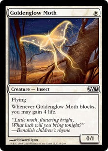 [015]【EN】【FOIL】黄金光の蛾/Goldenglow Moth【M11】[C][白]